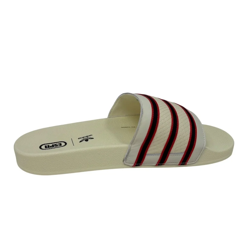 Adidas Mens Adilette X ESPN 1979 Slides 11 Cream Red Striped Sandals GZ1077 NWT